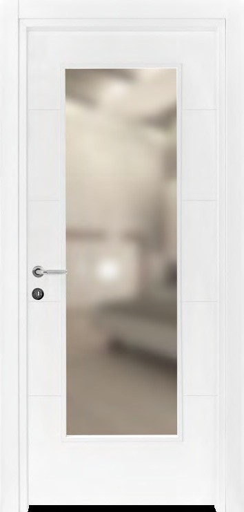 Bloc-porte vitrée d'intérieur HARMONY en finition laque blanc mat